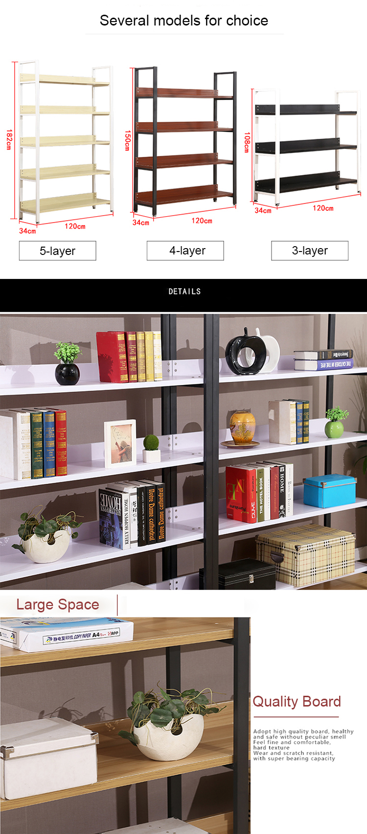 Multilayer Flexible Book Display Shelf