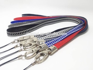Polyester metal band lanyard oval hook lanyard