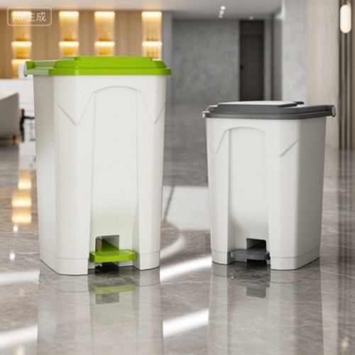 Press Ring Plastic Household Trash Can, Decorative Open Waste Bin for Indoor Home Use