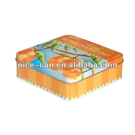 High Quality Green Christmas Square Cookie Tin Box