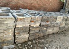 natural slate stack stone column with cement back