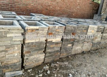 natural slate stack stone column with cement back