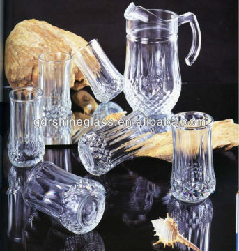 7pcs glass drinking pitcher set/7 pcs glass drinking set wholesale