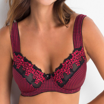 Soutien-gorge à armatures imprimé broderies grande taille