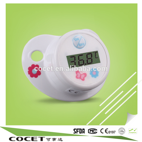 COCET new baby nipple type pacifier digital thermometer with CE,ISO,RoHs