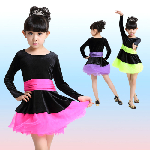 Performance Children latin american dancing dresses