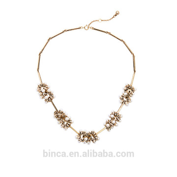 Stock Fashion Vintage resin statement necklaces alloy Choker necklaces XL1921