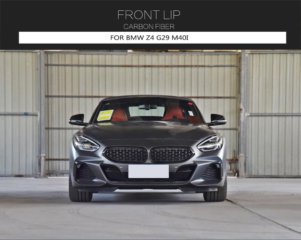 JCSPORTLINE Carbon Fiber Z4 G29 Front Bumper Lip for BMW Z4 M40i First Edition Convertible 2-Door 2019-2020
