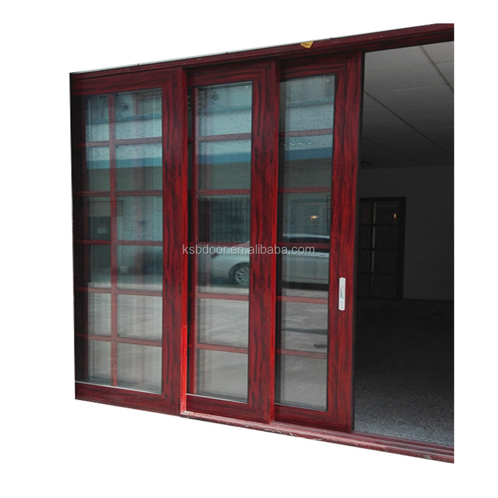 Foshan supplier 2.0mm thick heavy duty double glazing aluminium main entrance sliding door