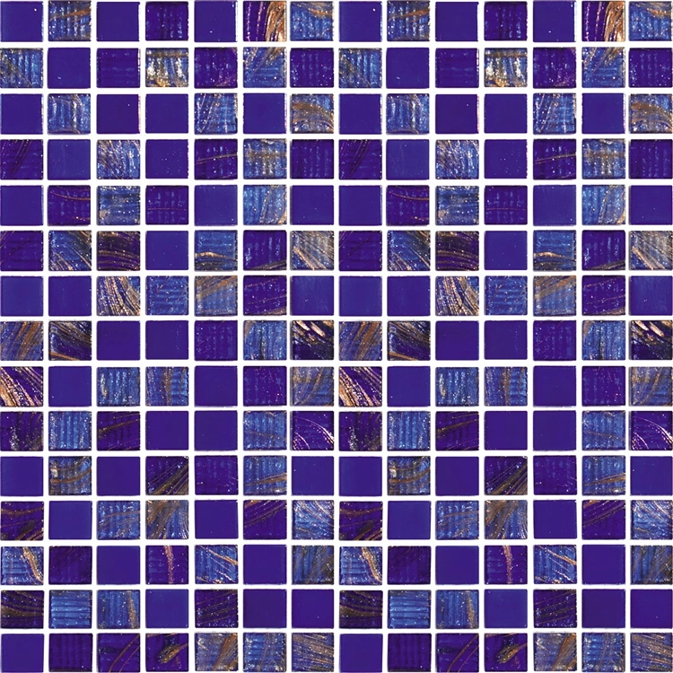 Hot-Melt Modern Tile Glass Interior Floor Strips Purple Mosaic