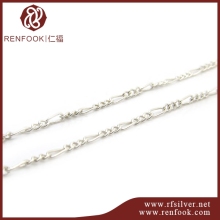 Renfook 925 sterling silver 3+1 Figaro cable chain jewelry