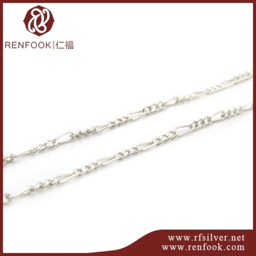 Renfook 925 sterling silver 3+1 Figaro cable chain jewelry