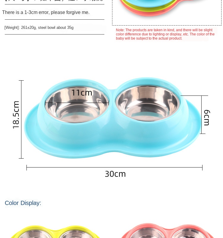 stainless steel leak-proof anti-ant insect eating cat food bowl non-slip utensils Pet dog bowl