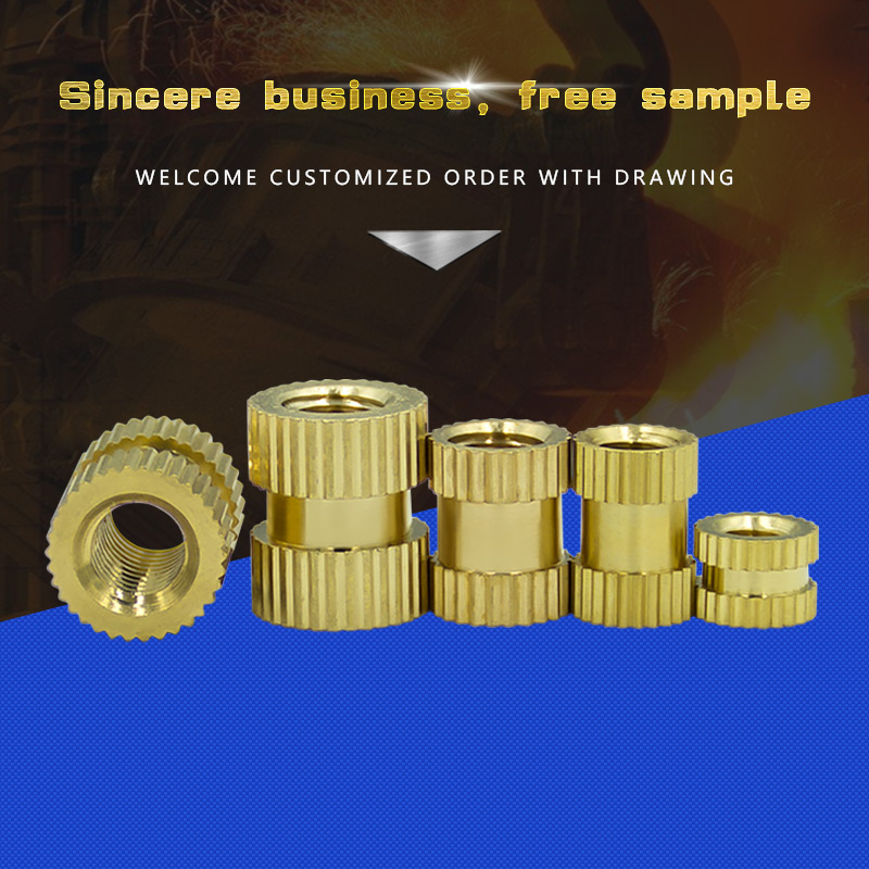 M2 brass knurled thread insert nut