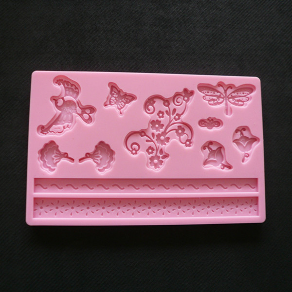 Rectangle Flower Lace Cake Decorating Silicon Mold