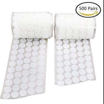 Round White Velcro Hook and Loop Dots
