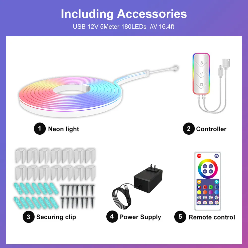 Smart Rgbic Neon Light with WiFi Control for Home Decor