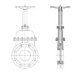 Kniv Gate Valve bultad Bonnet