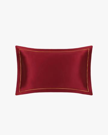 19 Momme Envelope Silk Pillowcase With Gold Piping Queen Standard