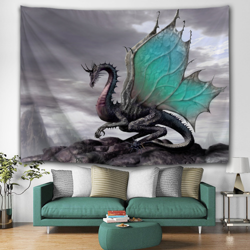 Dinosaur Tapestry Wall Hanging Wild Anicient Pterosaur Blue Wings Wall Tapestry for Children Bedroom Living Room Dorm Home Decor