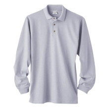 Cotton Pique Knit Long-Sleeve Polo