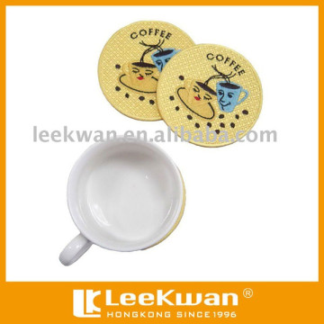 Lovers Embroidered cup coasters