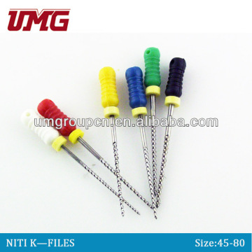 Hand Used NITI root canal files Dental K-Files
