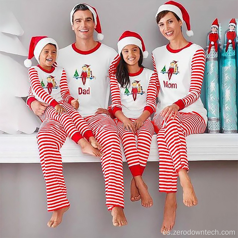 Feliz Navidad con estampado de pijamas navideños familiares