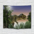 Dinosaur Tapestry Wild Anicient Animals Wall Hanging Tropical Rain Forest Jungle Natural 3D Wall Blanket for Children Bedroom Li