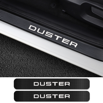 For Renault Dacia Duster 4PCS Anti Scratch Protector Car Door Sill Scuff Plate Stickers Carbon Fiber Film Car Tuning Accessories