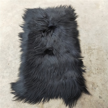 factory wholesale soft long hair dyed black goat plate