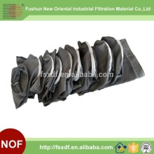 NOF Supplier Black woven Fiberglass dust filter bag with treatment graphit