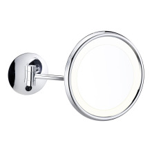 Wall lighted shower shaving mirror