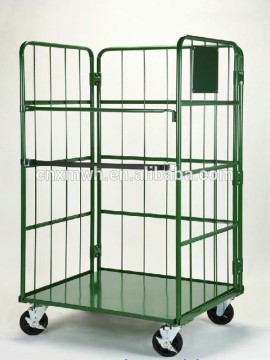 wire mesh roller container with wheels