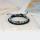 2pc Un ensemble de lave noire de 6 mm avec bracelet de bohème tissé