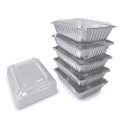 Recipientes de embalagem de alimentos descartáveis ​​de alumínio 100%