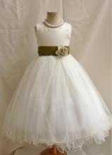 little girls pageant dresses Satin Floor-length A-line Tulle Flower Girl Dresses