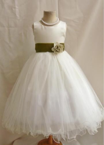 little girls pageant dresses Satin Floor-length A-line Tulle Flower Girl Dresses
