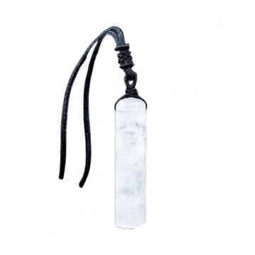 Gemstone Cylindrical Pendant Necklace for Women Men 14X60MM