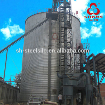 Flat Bottom Steel Silo With Sweep Auger / Reclaimer For Discharging