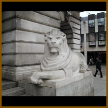 Outdoor animal statue large size bluestone lying lion sculpture