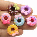 Großhandel 15mm Kawaii Bowknot Donuts Harz Dekoration Handwerk Flatback Cabochon Simulation Lebensmittel DIY Scrapbooking Telefon Haarschleife