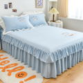 Bedskirts Definir lençóis de cama de camada de dupla camada floral