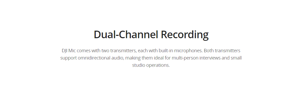 Hot Sale DJI Mic 250m Transmission Range Dual-Channel Recording Up to 14 Hours of Onboard Memory Portable and Compact