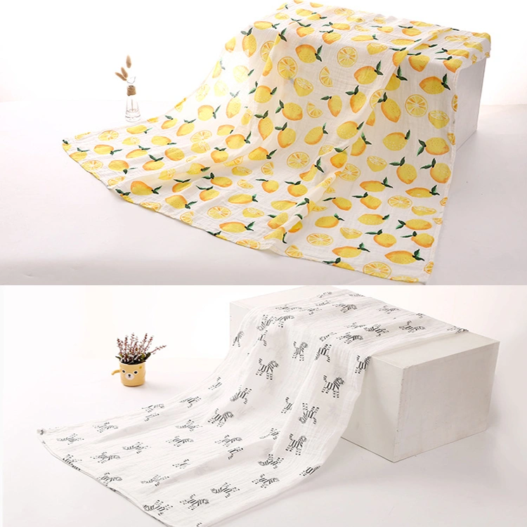 Custom Organic Muslin Swaddle Bamboo Cotton Fabric Blanket Muslim Baby Blankets