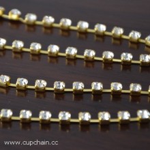 Garment Crystal Cup Chain with Copper Base