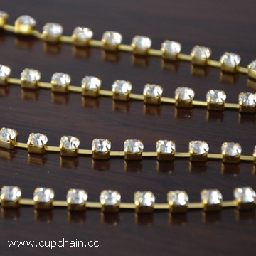 Garment Crystal Cup Chain with Copper Base