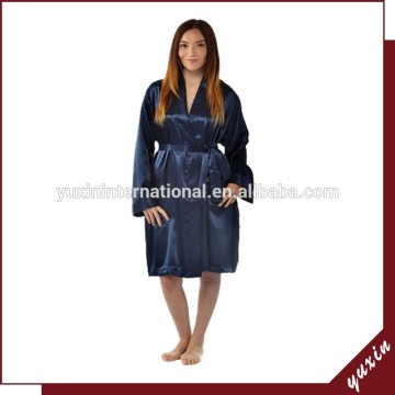 Factory wholesale satin plain bath robe satin robe silk robe WR011