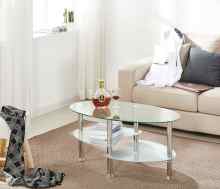 Sleek Modern Glass Coffee Table with Storage Design