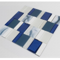 Blue glass and ceramic mosaic tiles